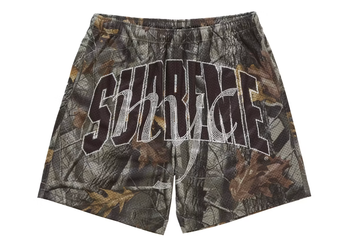 Supreme Rhinestone Mesh Short Realtree Hardwoods Camo