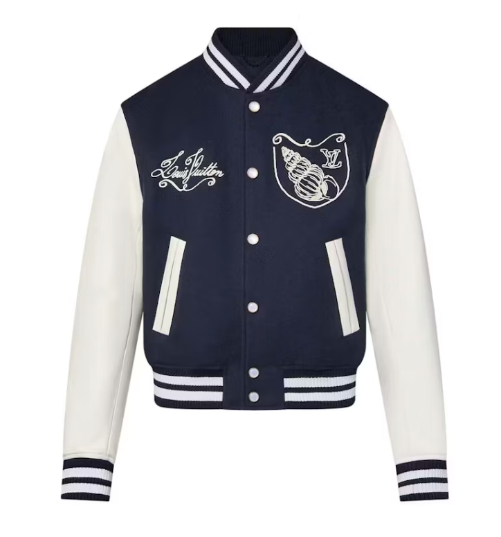 Louis Vuitton Calfskin Varsity Jacket Navy Blue