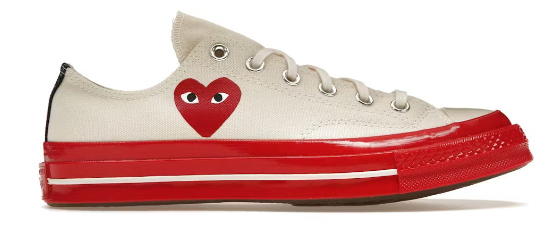 Converse Chuck Taylor All Star 70 Ox Comme des Garcons PLAY Egret Red Midsole