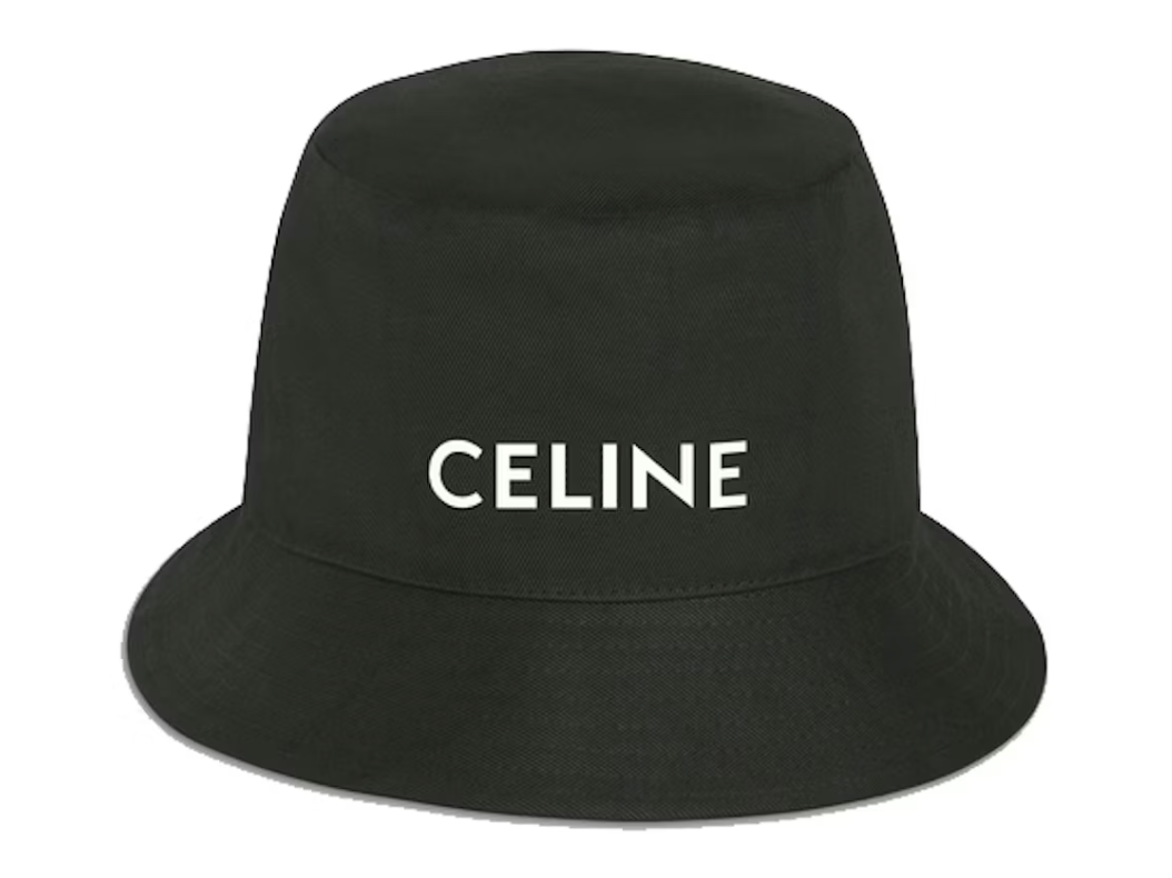 Celine Cotton Bucket Hat Black