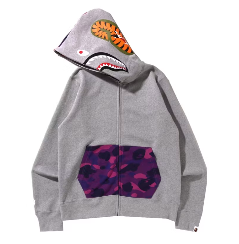 BAPE Color Camo Shark Full Zip Hoodie (SS22) Gray