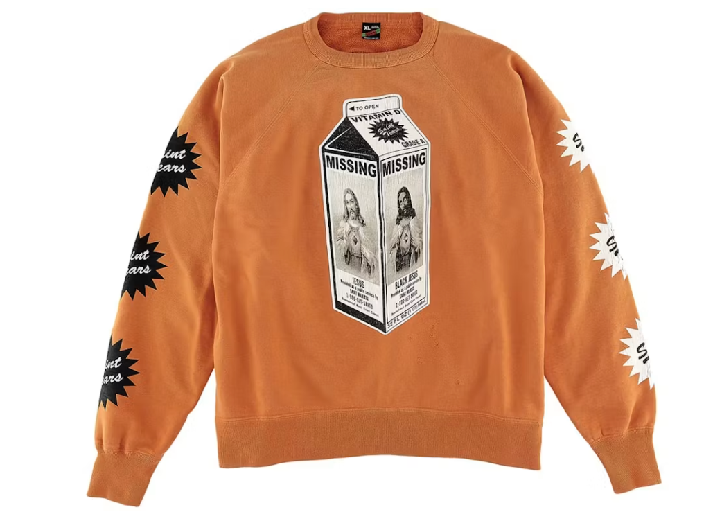 Saint Mxxxxxx x Denim Tears Milk Pack Raglan Sleeve Sweatshirt Vintage Orange