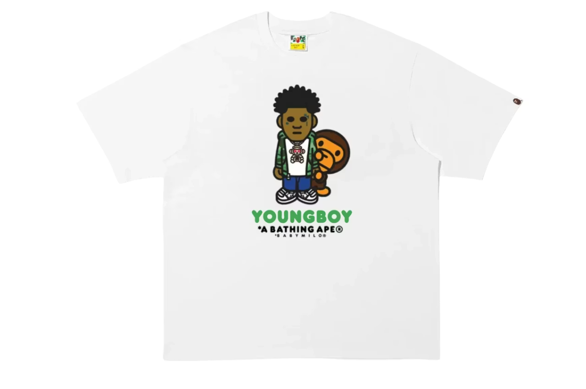 BAPE x NBA Youngboy Never Broke Again Milo Tee White