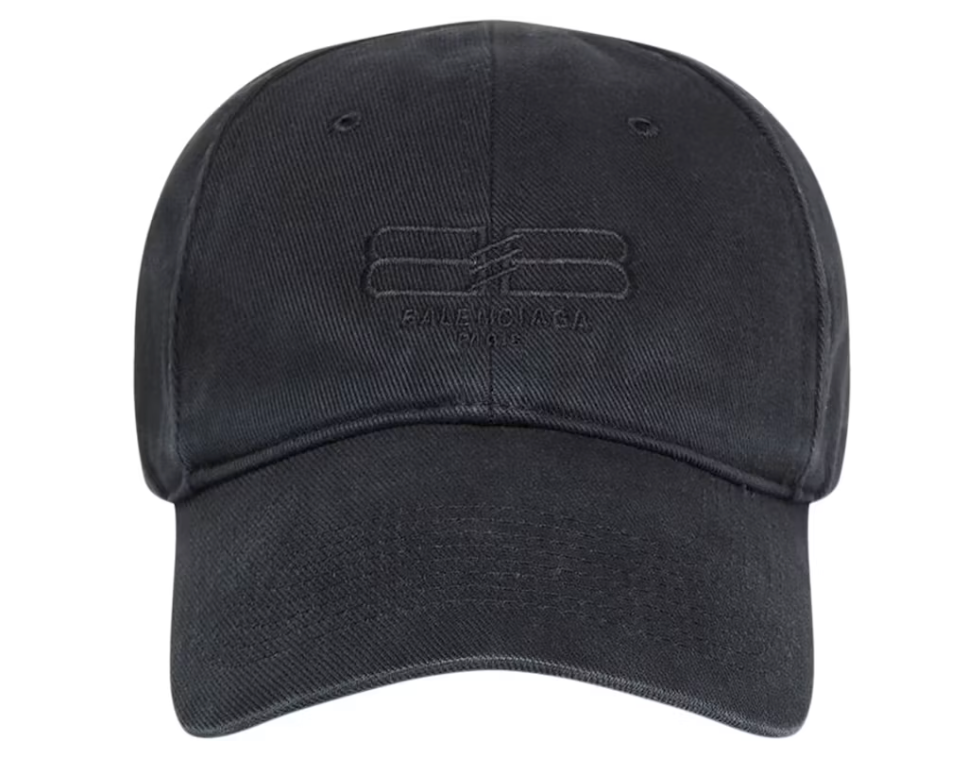 Balenciaga BB Paris Icon Velcro Strap Cap Black