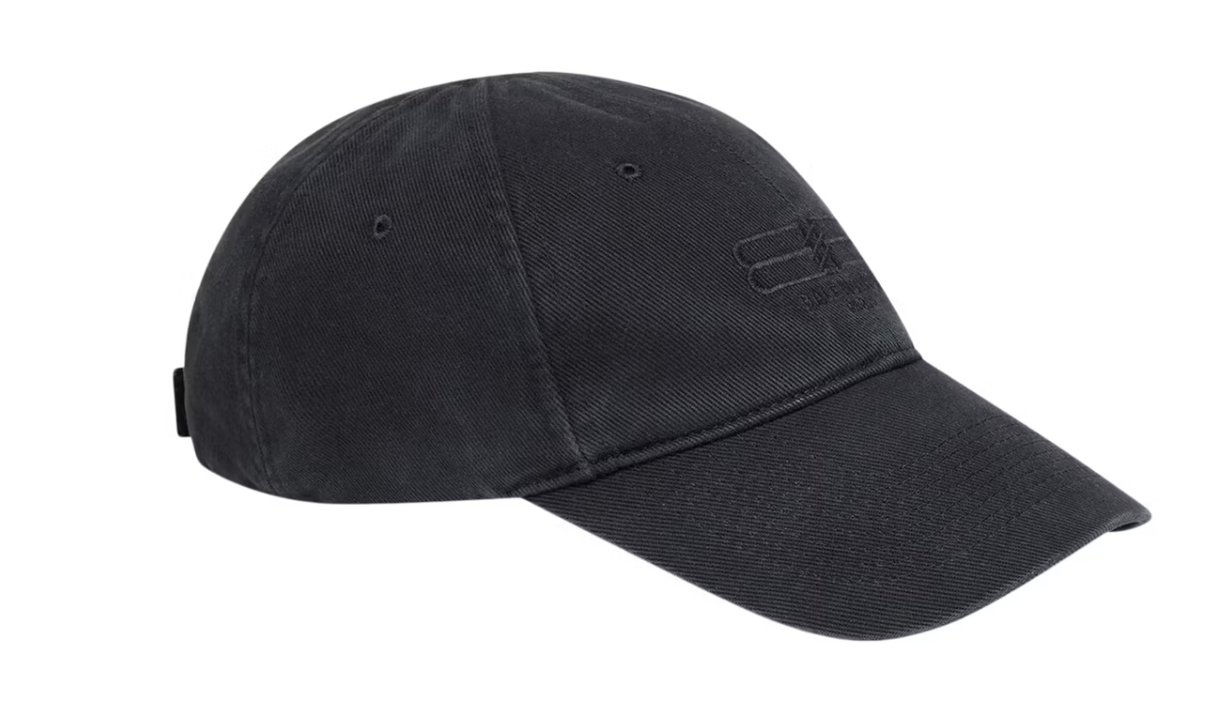 Balenciaga BB Paris Icon Velcro Strap Cap Black