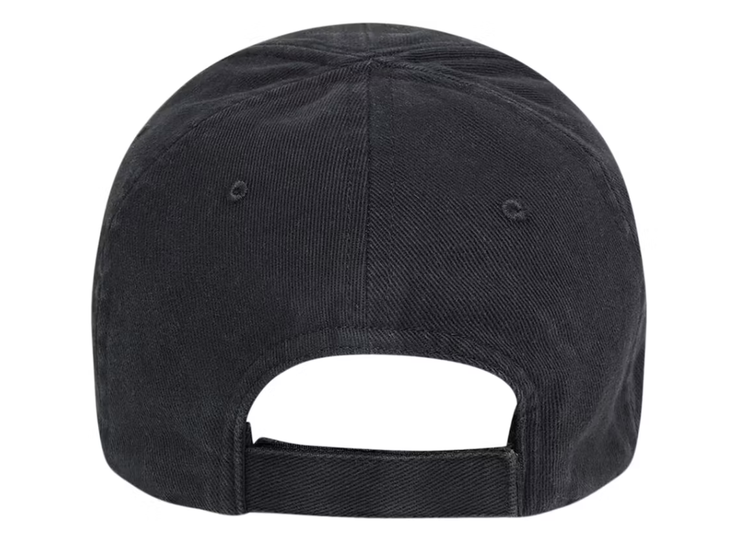 Balenciaga BB Paris Icon Velcro Strap Cap Black