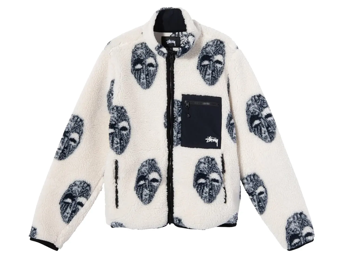 Stussy Mask Jacquard Sherpa Natural