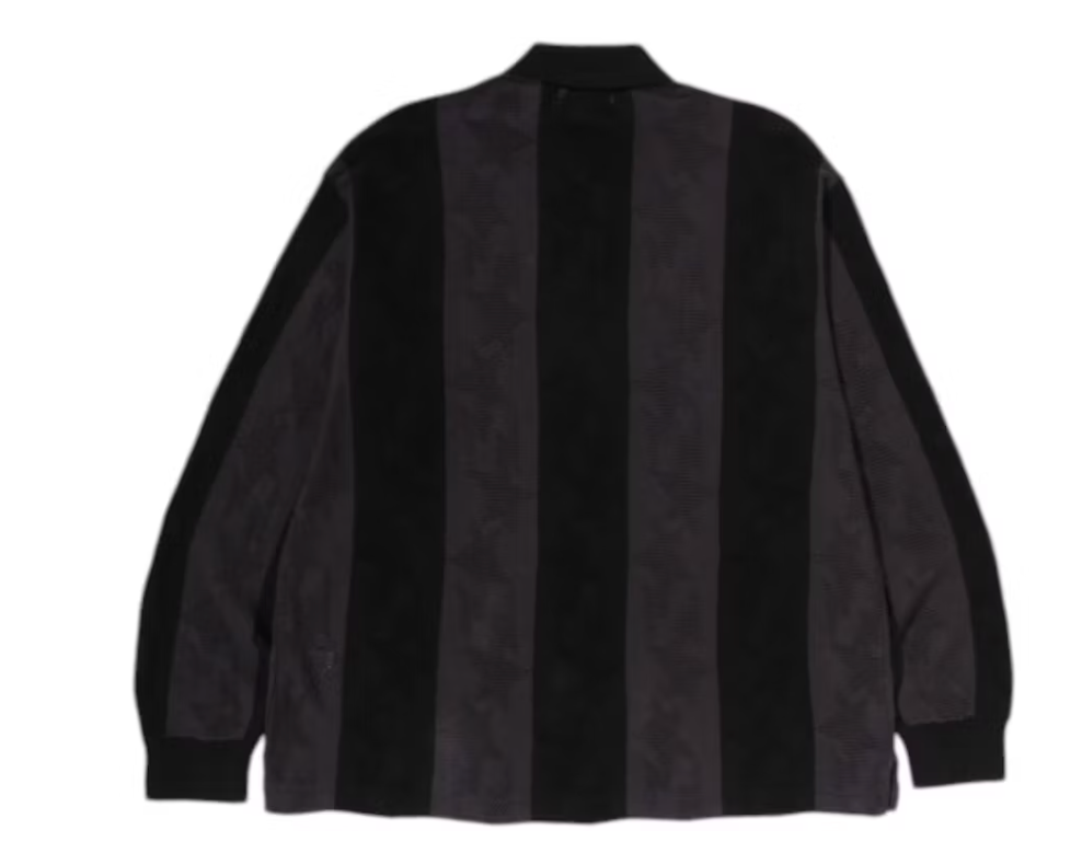 BAPE STAStripe Pattern Jacquard Multi Logo Relaxed Fit L/S T-shirt Black