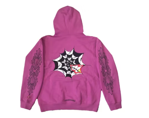 Chrome Hearts Matty Boy Spider Web Hoodie Purple