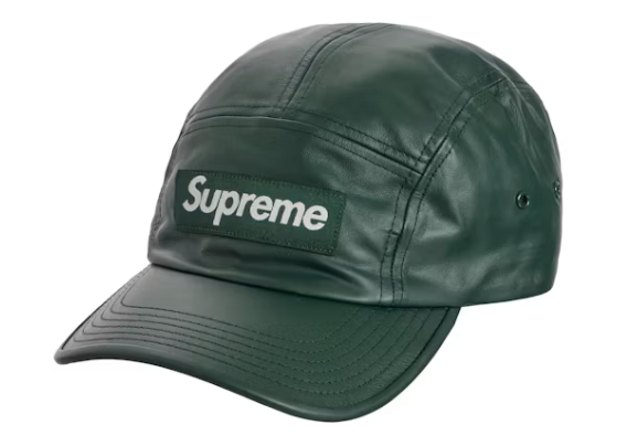 Supreme Leather Camp Cap Green