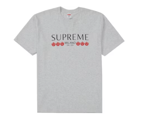 Supreme Milano Tee Ash Grey