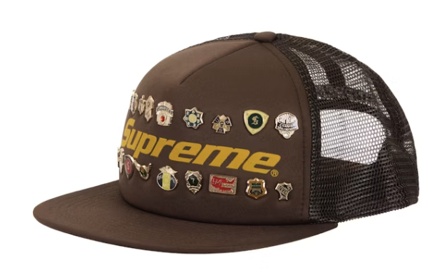Supreme Pins Mesh Back 5-Panel Brown