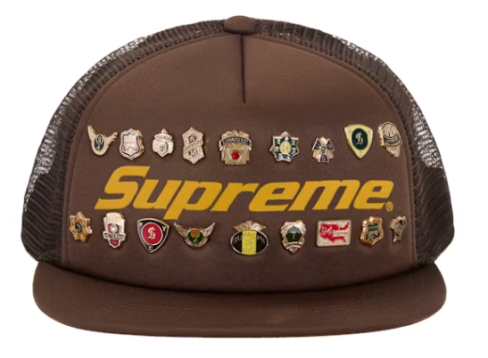 Supreme Pins Mesh Back 5-Panel Brown