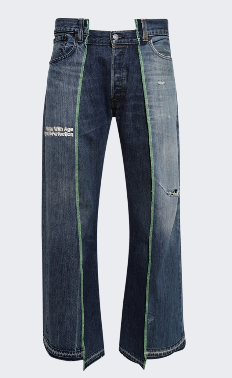 Better With Age Altar Reconstructed Denim Jeans Indigo
