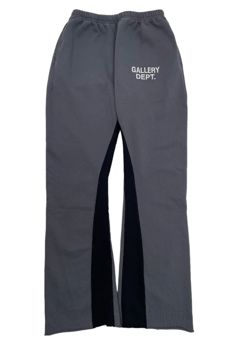 Gallery Dept GD Logo Flare Sweatpants Charcoal Grey White