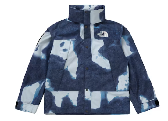Supreme The North Face Bleached Denim Print Mountain Jacket Indigo