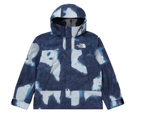 Supreme The North Face Bleached Denim Print Mountain Jacket Indigo