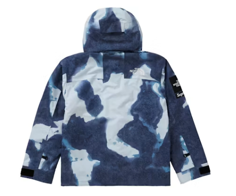 Supreme The North Face Bleached Denim Print Mountain Jacket Indigo