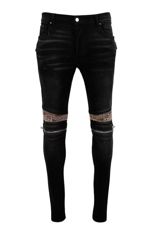 AMIRI MX2 Brown Bandana Jeans Antique Black