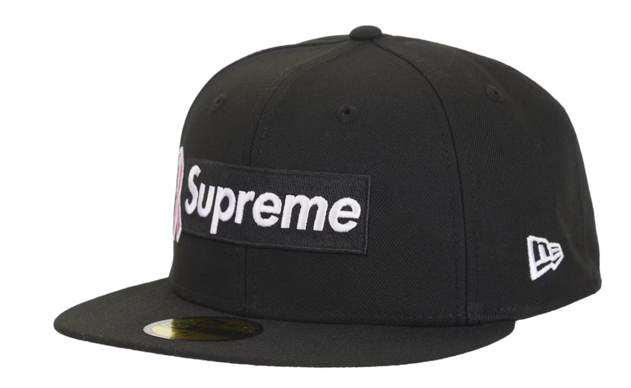 Supreme x New Era Breast Cancer Awareness Box Logo Fitted Hat Black