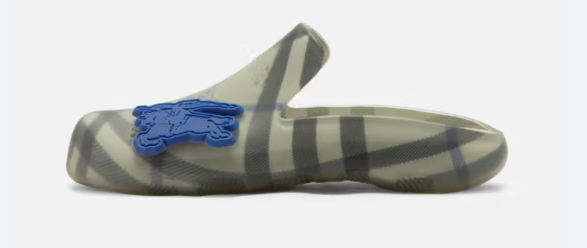 Burberry Stingray Rubber Plaid Print Slides