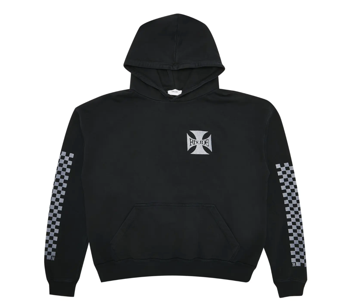 Rhude Checker Logo Hoodie Black