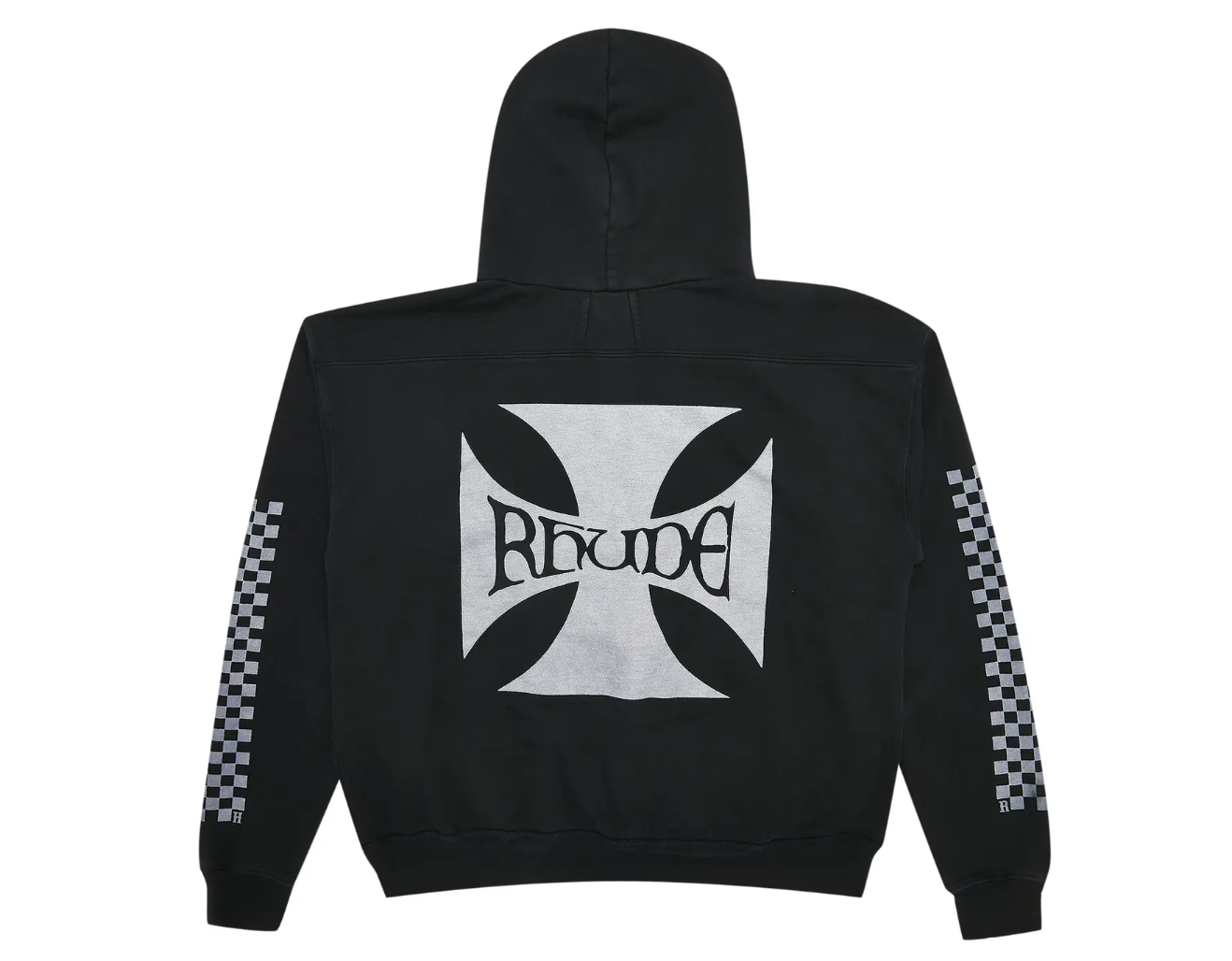 Rhude Checker Logo Hoodie Black