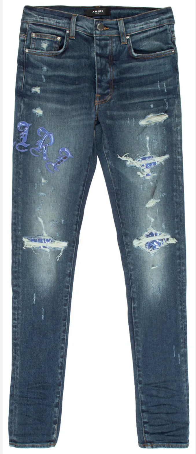 AMIRI Skinny Old English Logo Jean Deep Classic