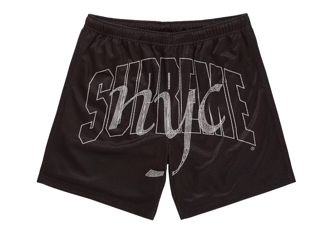 Supreme Rhinestone Mesh Short Black