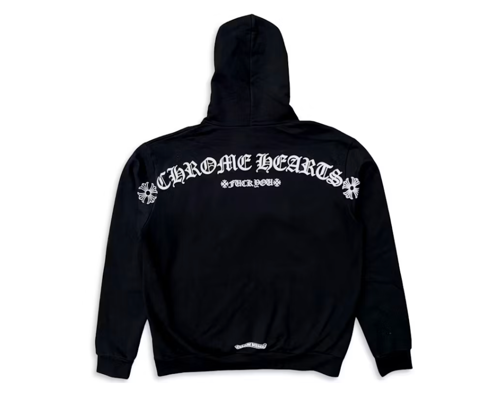 Chrome Hearts T Logo FU Shoulder Hoodie Black