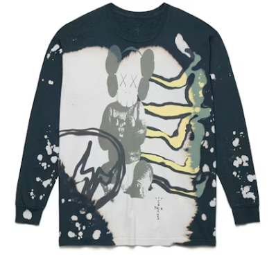 Travis Scott Cactus Jack + Kaws For Fragment L/S Tee Multi Grey