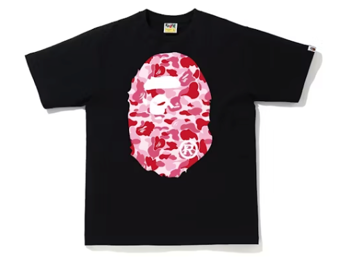 BAPE ABC Camo Big Ape Head Tee Black/Pink