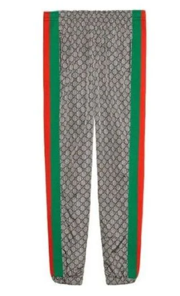 Gucci GG Supreme Print Web Sweatpants Grey