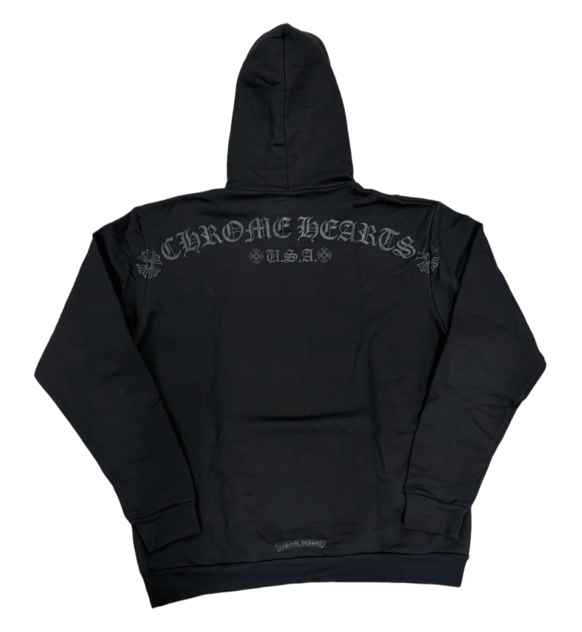 Chrome Hearts Floral Blacked Out Horseshoe Hoodie Black