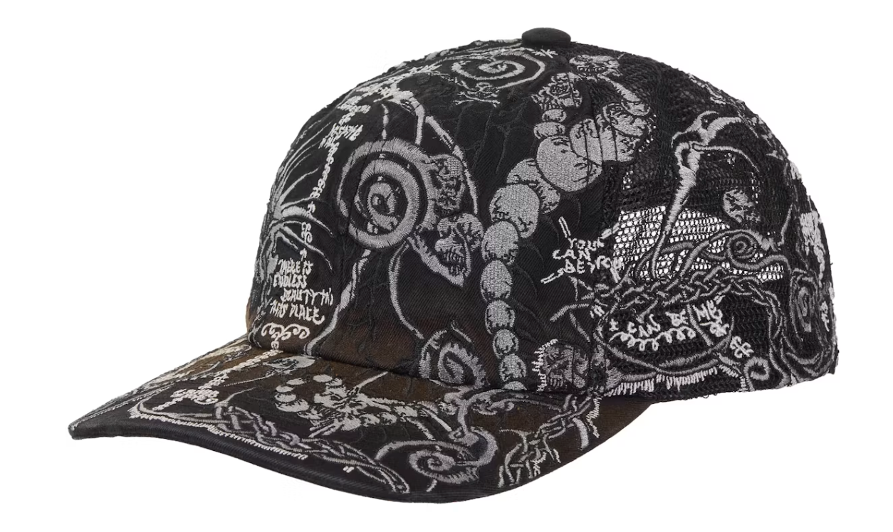Supreme Wombat Embroidered Mesh Back 6-Panel Black