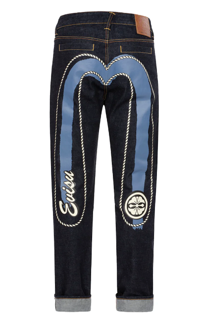 Evisu Double Daicock Print Carrot Fit Selvedge Denim Jeans
