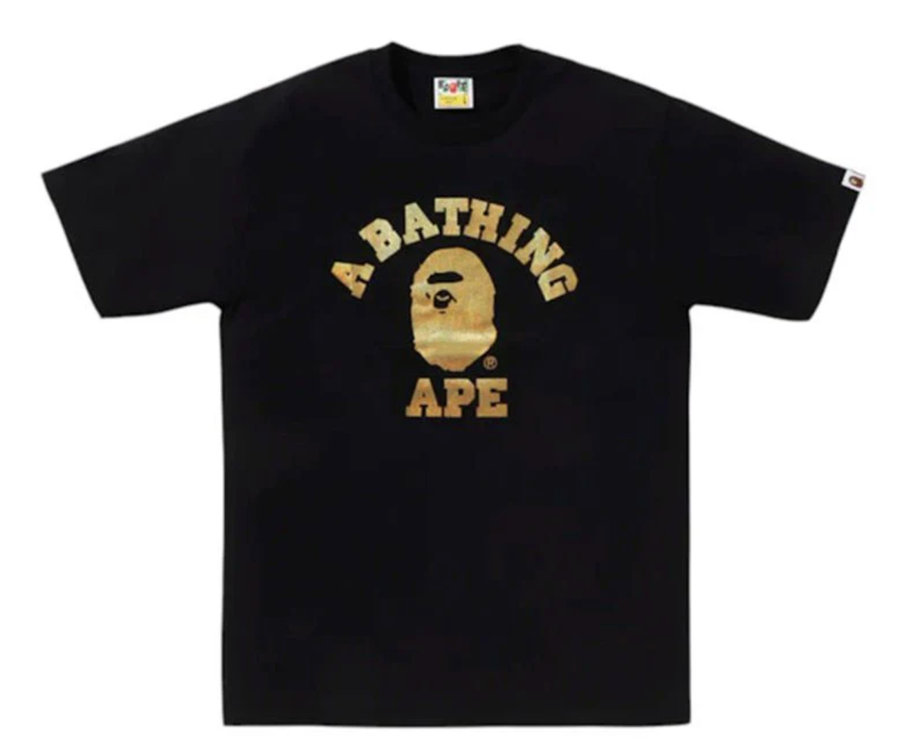 Bape College Foil T Shirt Gold