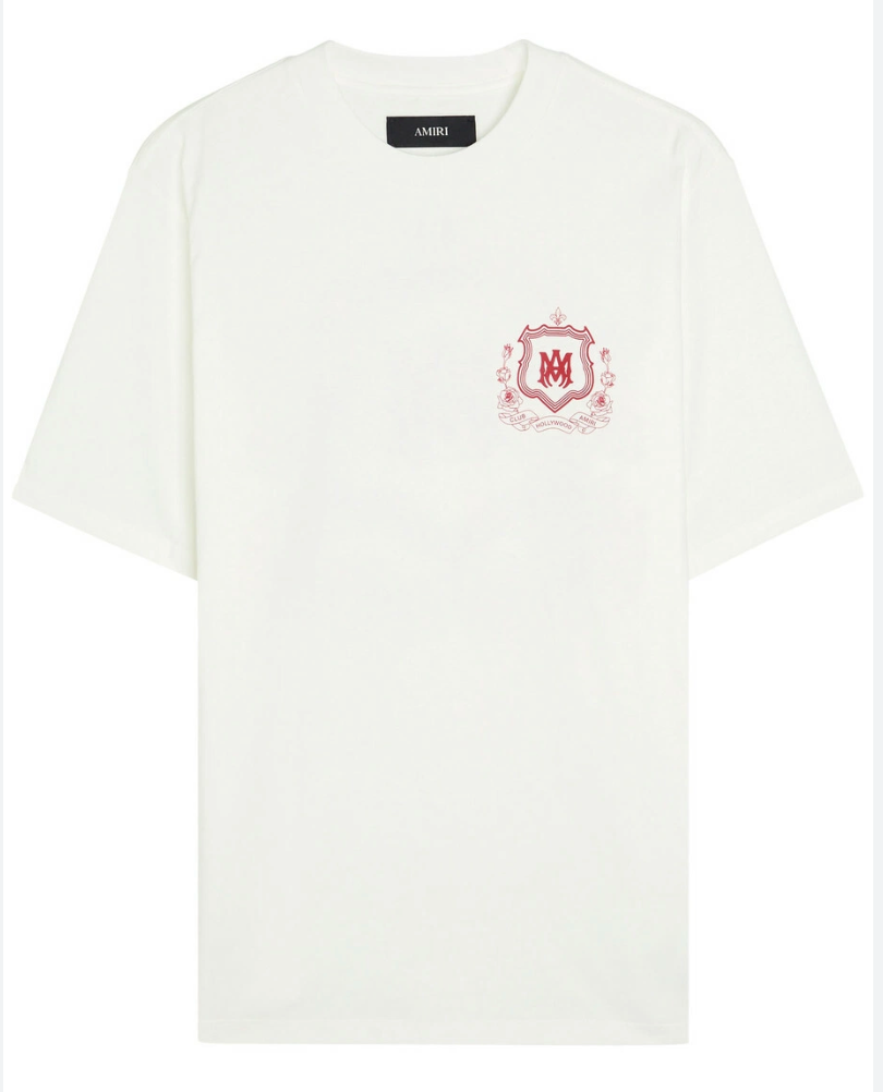Amiri MA Crest Logo-Print T-shirt Ivory White
