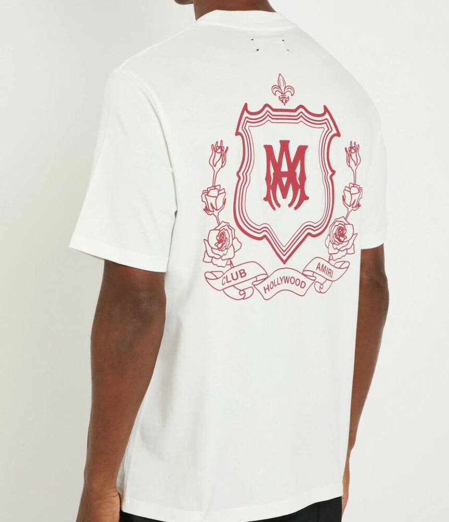 Amiri MA Crest Logo-Print T-shirt Ivory White