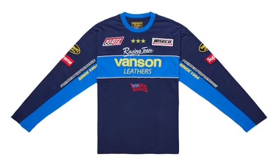 Supreme Vanson Leathers L/S Top Navy