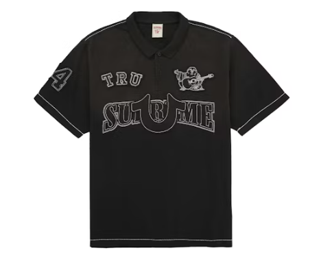 Supreme True Religion Applique Polo Black