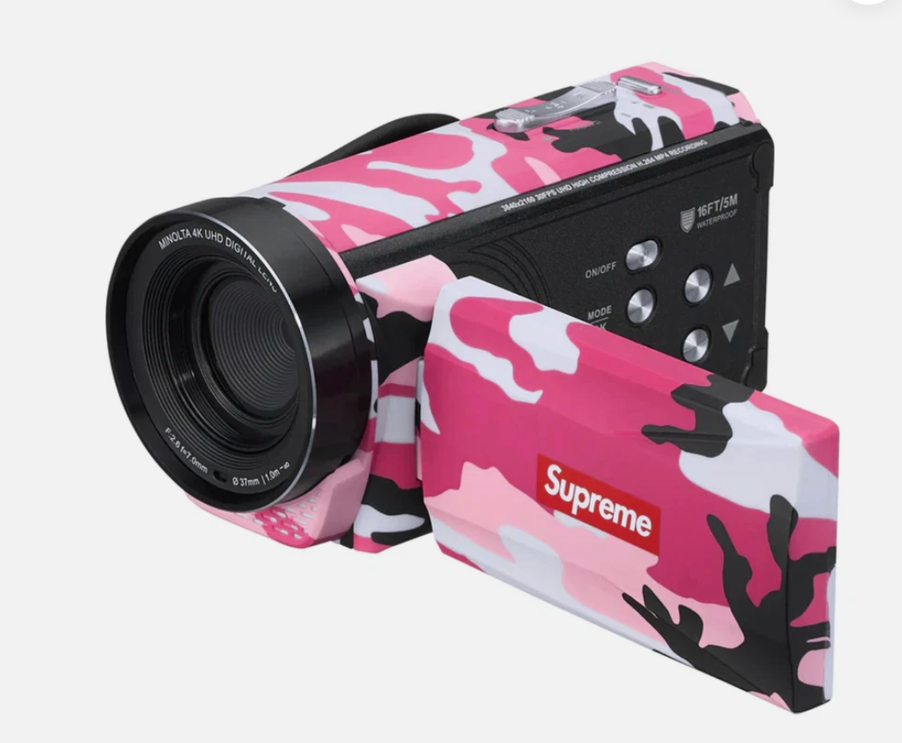 Supreme Minolta MN4K300WP Waterproof Camcorder Pink Camo