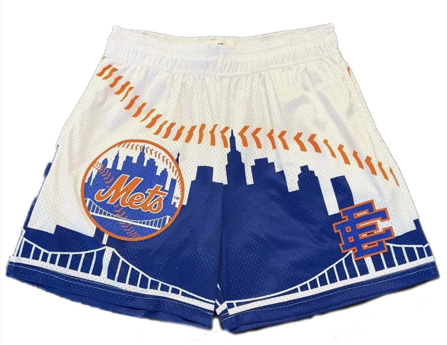 Eric Emanuel EE White Royale Skyline Mets Shorts