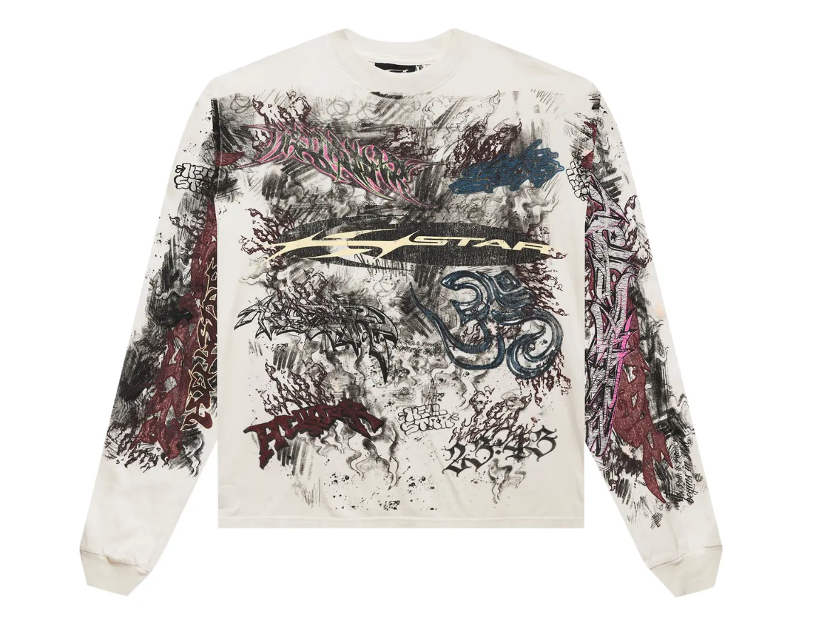 Hellstar Graffiti Long-Sleeve White