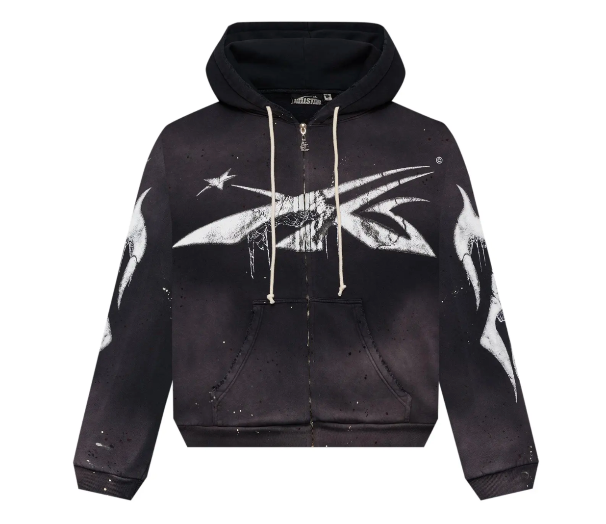 Hellstar Spiderweb Sport Logo Zip-Up Black