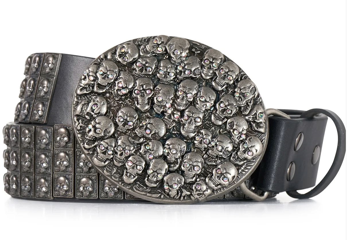 Stolen Arts Chrome Skullpile Belt Black