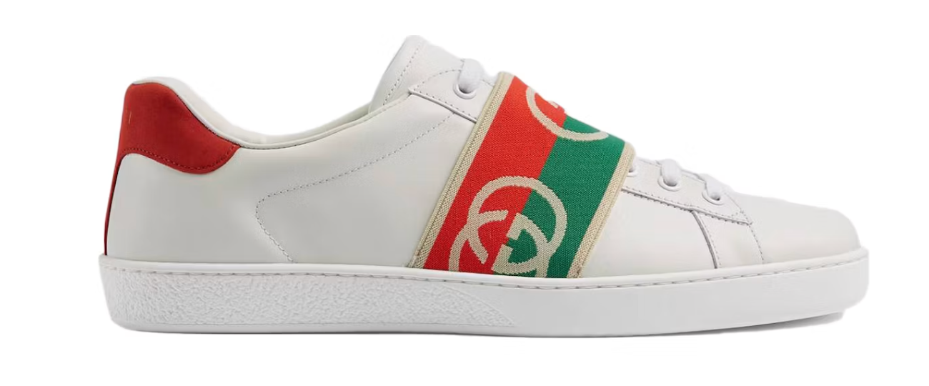 Gucci Ace Elastic Web Interlocking GG White
