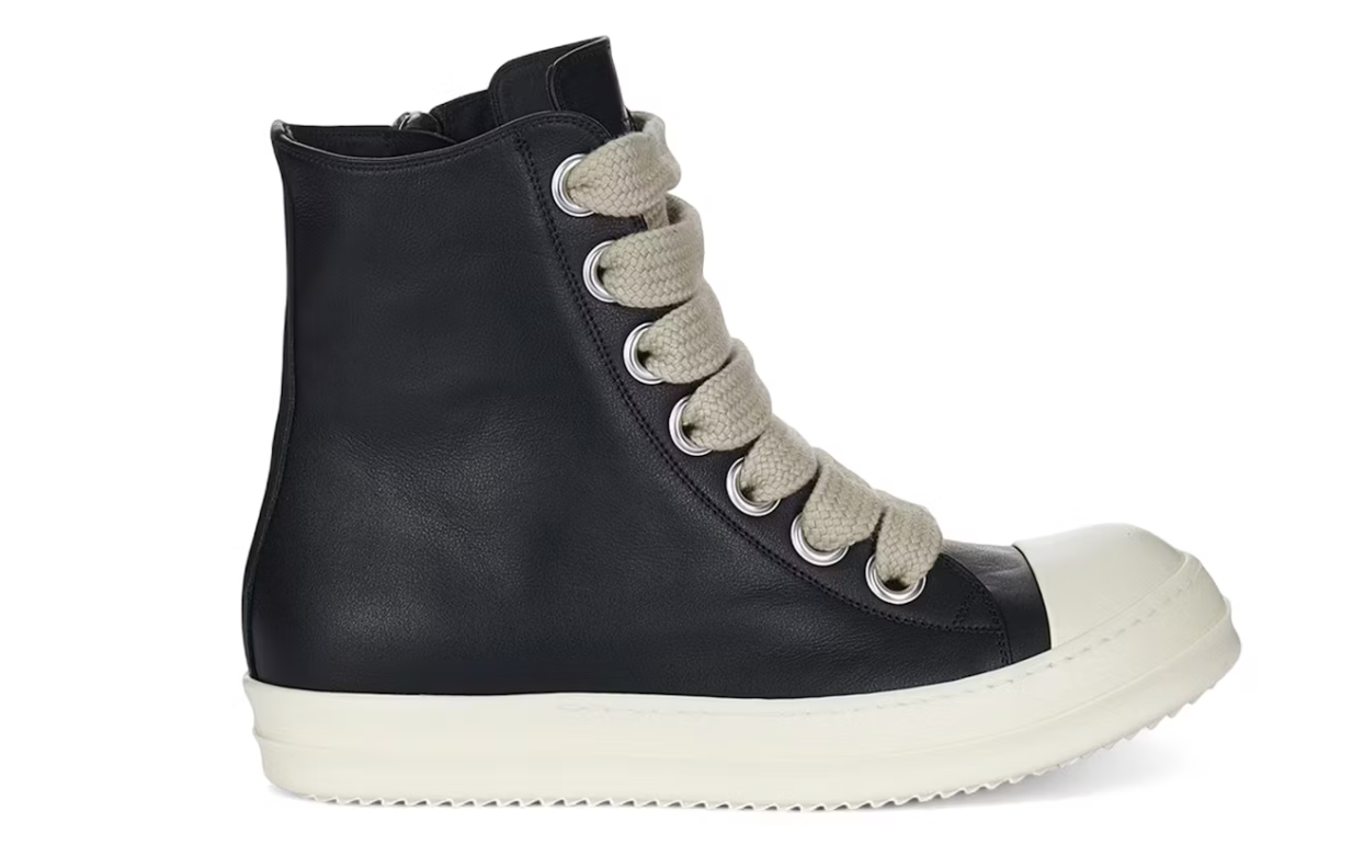 Rick Owens Jumbo Laced High Black Milk Leather (Women's)