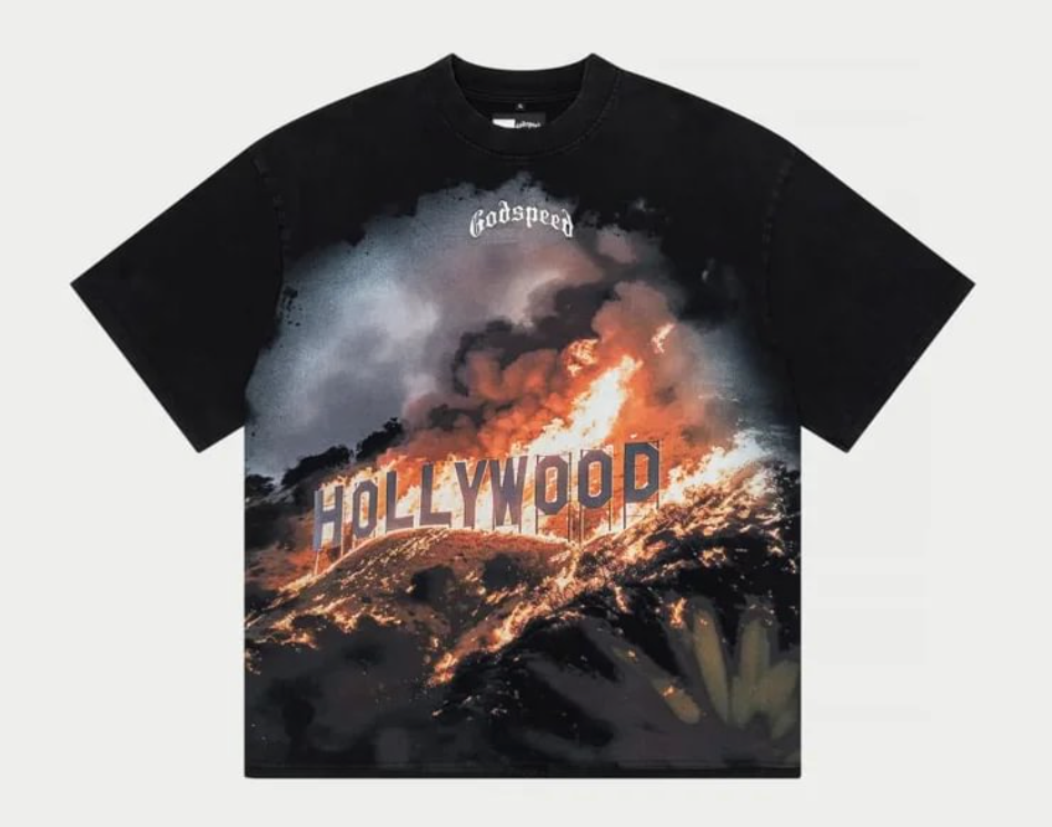 Godspeed Burning Hollywood T Shirt Black