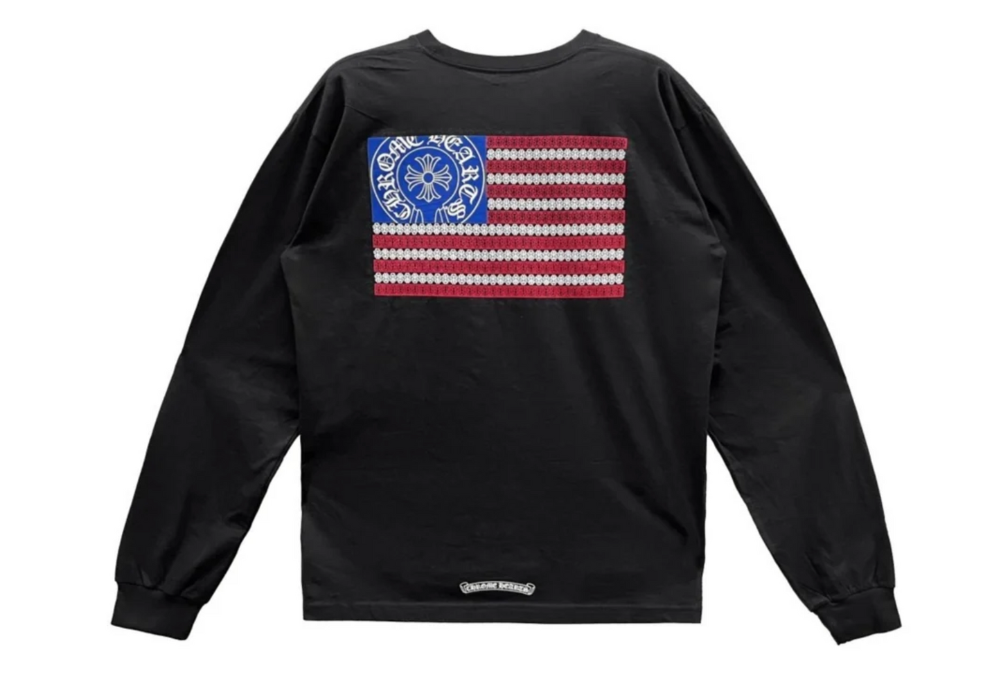 Chrome Hearts USA Flag Dagger Long Sleeve Tee Black